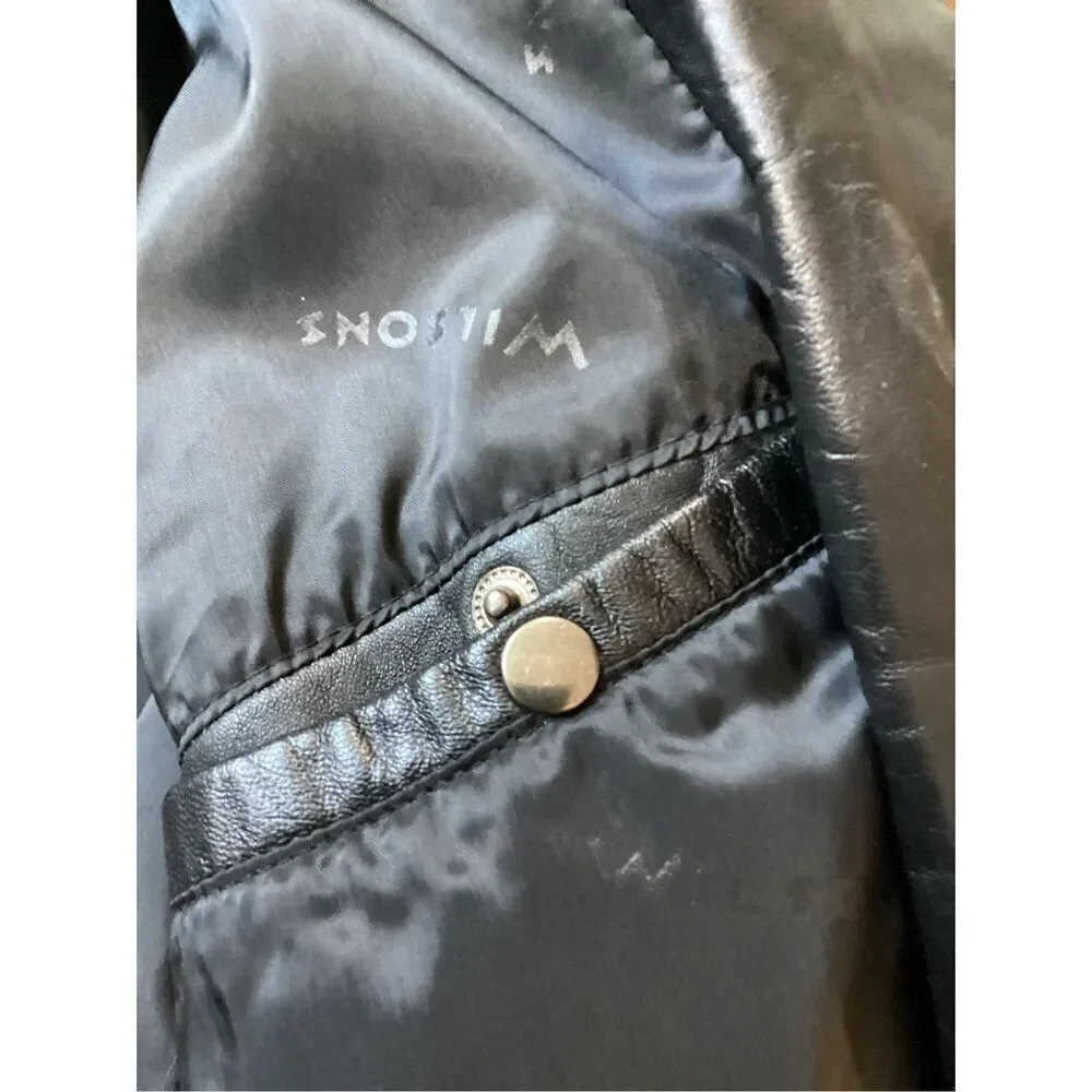 Wilson’s 100% Leather Mens Jacket Black Vintage 1980s